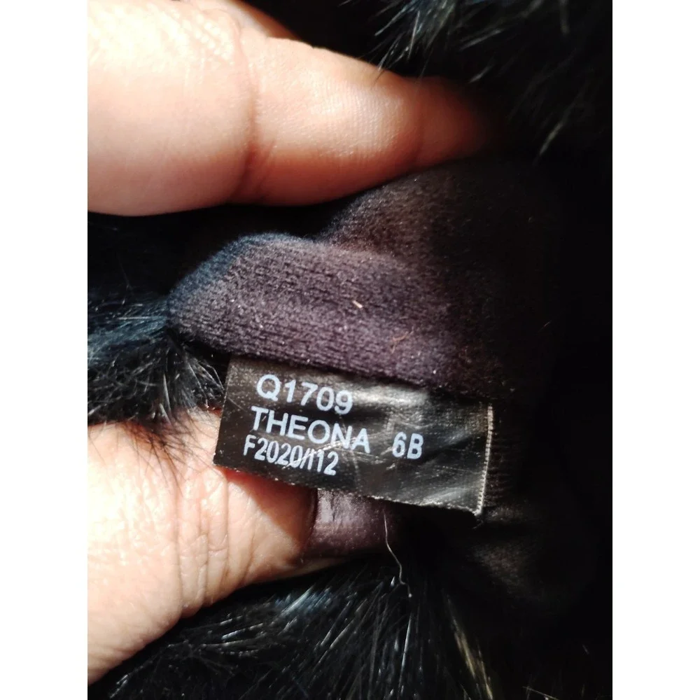COACH‎ Theona Signature Jacquard Rabbit Fur Winter Boots Goth Old Money Black 6B